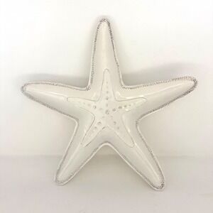 Grasslands Road Starfish Server Ceramic White Coastal Nautical Serving Bowl Dish